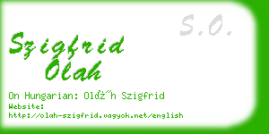 szigfrid olah business card